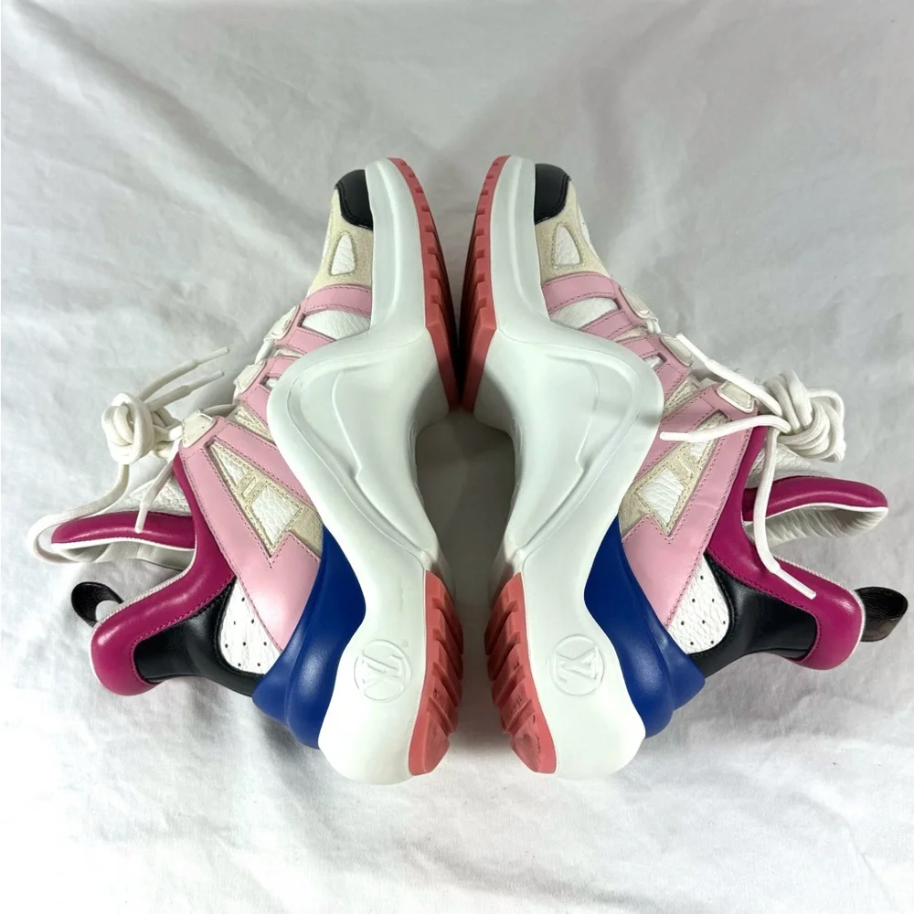 LOUIS VUITTON Multicolor Leather LV Archlight Women Sneakers Made in Italy 36.5 - Picture 14 of 17